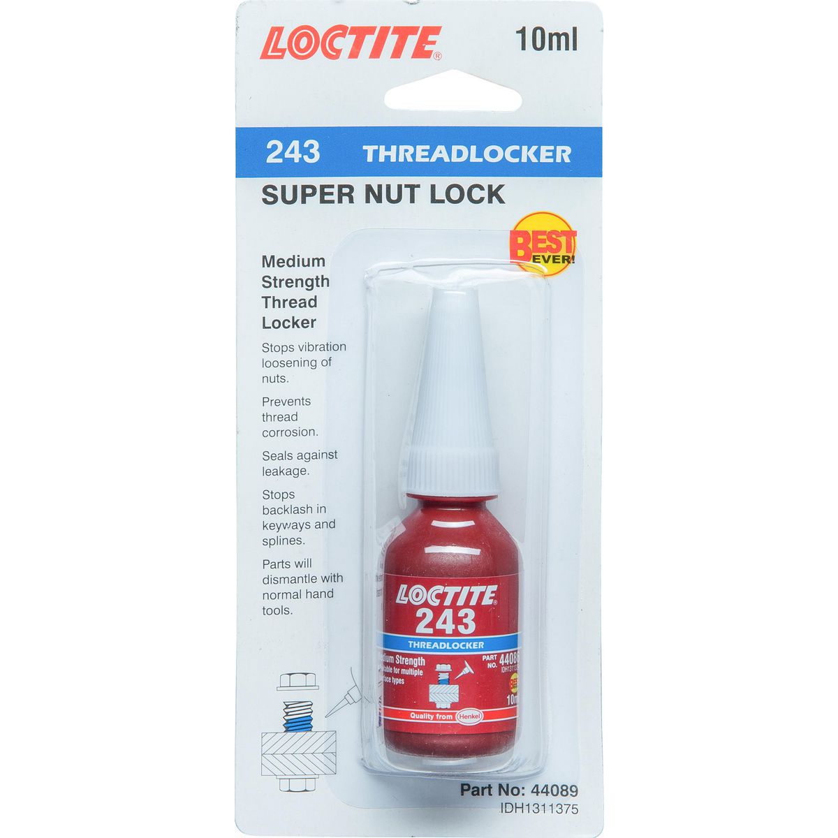 Loctite 243 Threadlock Medium Strength 10ml